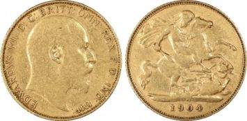 BRITISH COMMONWEALTH: AUSTRALIA. Edward VII, 1901-10. Half-Sovereign, 1904 P, Perth, No BP. 3.99