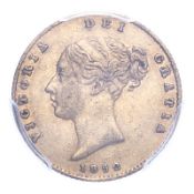 GREAT BRITAIN. Victoria, 1837-1901. Half-Sovereign, 1852, London, 3.99 g. Fr-389b; KM-735.1; Marsh-