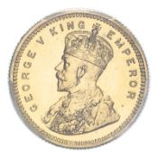 BRITISH COMMONWEALTH: INDIA. George V, 1910-36. 15 Rupees, 1918, Bombay, Proof restrike. 7.98 g.