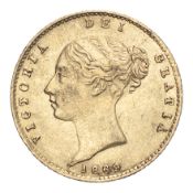 GREAT BRITAIN. Victoria, 1837-1901. Half-Sovereign, 1869, London, Die number 12. 3.99 g. Fr-389f;