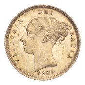 GREAT BRITAIN. Victoria, 1837-1901. Half-Sovereign, 1884, London, 3.99 g. Fr-389e; KM-735.1; Marsh-