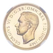 GREAT BRITAIN. George VI, 1936-52. Sovereign, 1937, London, Proof. 7.99 g. S-4076; KM-859. In secure