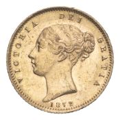 GREAT BRITAIN. Victoria, 1837-1901. Half-Sovereign, 1872, London, Repositioned legend. 3.99 g. S-