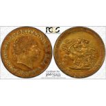 GREAT BRITAIN. George III, 1760-1820. Sovereign, 1820, London, 7.99 g. S-3785C; KM-674. Open 2 type,