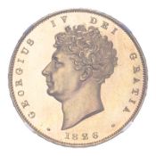 GREAT BRITAIN. George IV, 1820-30. 2 Pounds, 1826, London, Proof. 15.98 g. S-3799; KM-701. Bare head