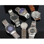 GROUP OF SIX WRISTWATCHES INC. SEIKO SEKONDA KENNETH COLE, all watches are currently running.