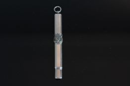 RARE ANTIQUE FRENCH SILVER CONCEALED PENCIL WITH COAT OF ARMS, not hallmarked tested as silver,