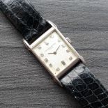 A RARE GENTLEMEN'S PLATINUM VACHERON & CONSTANTIN WRISTWATCH, silver dial with original diamond