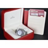 GENTLEMEN'S OMEGA SPEEDMASTER CHRONOGRAPH WRISTWATCH W/ BOX & PAPERS CIRCA 2005, later circular grey