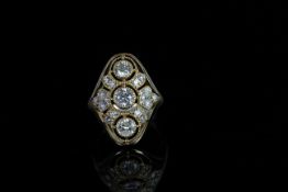 14ct Yellow Gold Diamond ring featuring, 3 round brilliant cut Diamonds (0.80ct), Clarity I2, Colour