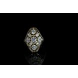 14ct Yellow Gold Diamond ring featuring, 3 round brilliant cut Diamonds (0.80ct), Clarity I2, Colour