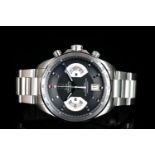 GENTLEMENS TAG HEUER GRAND CARRERA CHRONOGRAPH WRISTWATCH REF. CAV511A, circular black two tone dial