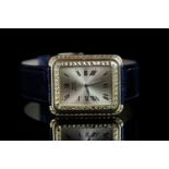 GENTLEMEN'S PIAGET 18CT GOLD QUARTZ WRISTWATCH W/ BOX REF. 74121, rectangular gold dial with with