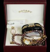 A GROUP OF THREE LADIES WATCHES,including rotary with matching bracelet, ocean dream piece with