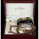 A GROUP OF THREE LADIES WATCHES,including rotary with matching bracelet, ocean dream piece with