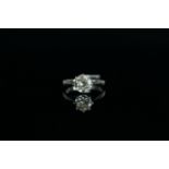 18CT SINGLE STONE OLD CUT DIAMOND RING, old cut diamond estimated diamond 1.85ct, colour estimated