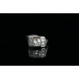 18CT WHITE GOLD AND PLATINUM TOP FIVE STONE DRESS RING, centre stone estimated 1.12ct , total weight