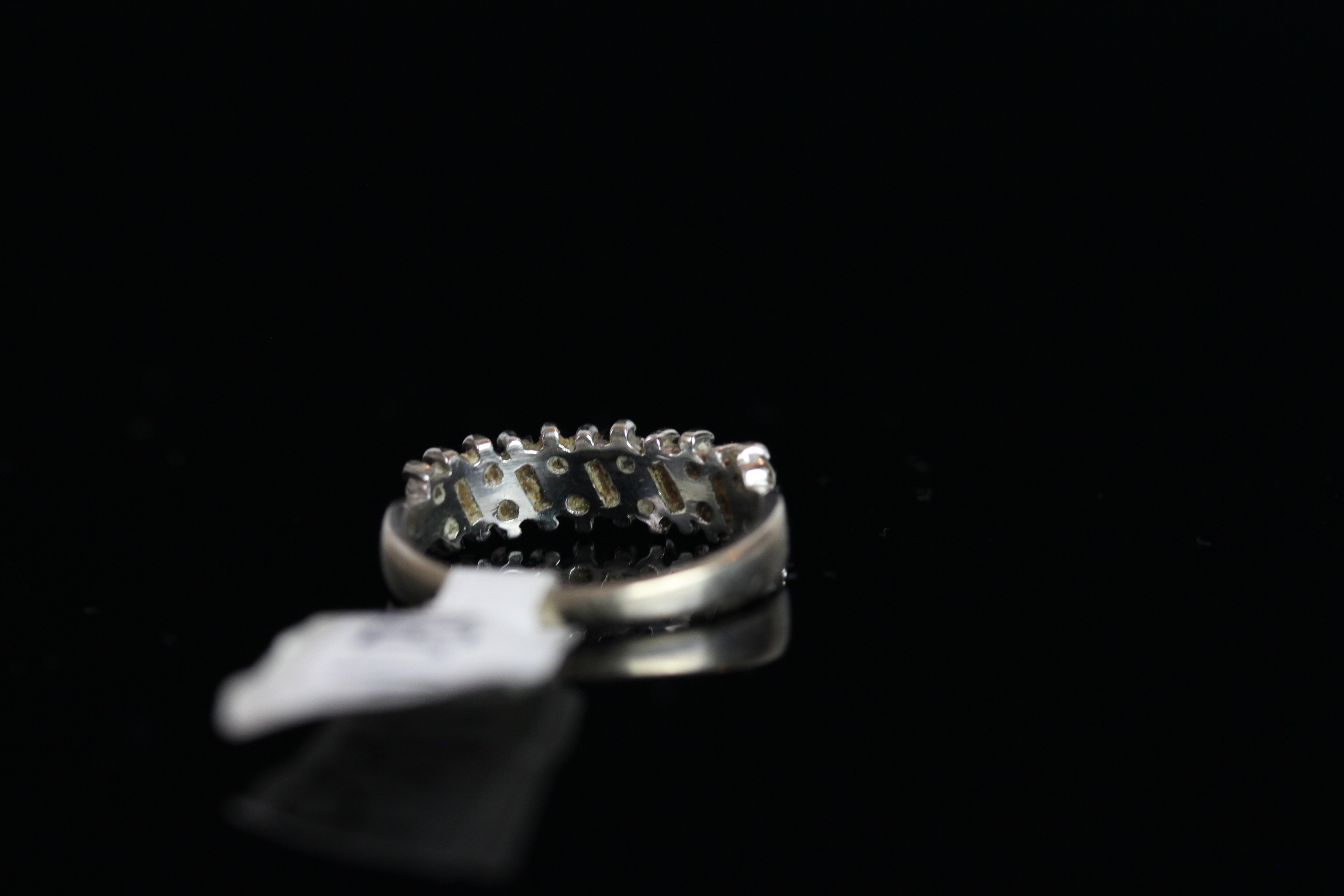 18CT WHITE GOLD SAPPHIRE AND DIAMOND HALF ETERNITY RING,hallmarked, total weight 3.94 gms.ring - Image 3 of 3