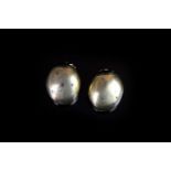 Vaubel, New York designer clip on earrings, 21x17.5mm domes, patinated finish, 18ct gold plated