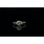 14ct Rose Gold Diamond ring featuring centre, round brilliant cut Diamond (1.50ct), claw set, with