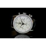 LADIES TAG HEUER DIAMOND BEZEL CARRERA WRISTWATCH, circular mother of pearl dial with hour