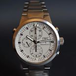 GENTLEMEN'S IWC SCHAFFHAUSEN AUTOMATIC SPLIT SECOND CHRONOGRAPH WRISTWATCH, circular grey triple