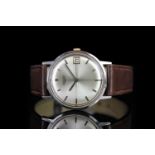 GENTLEMEN'S LONGINES DATE WRISTWATCH REF. 7629, circular silver cross hair sector dial with a date