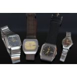 GROUP OF SEIKO 5 WRISTWATCHES, one ladies and three gents watches, two with Seiko bracelets, all