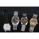 GROUP OF SEIKO 5 WRISTWATCHES, two with Seiko bracelets, all currently working except for the