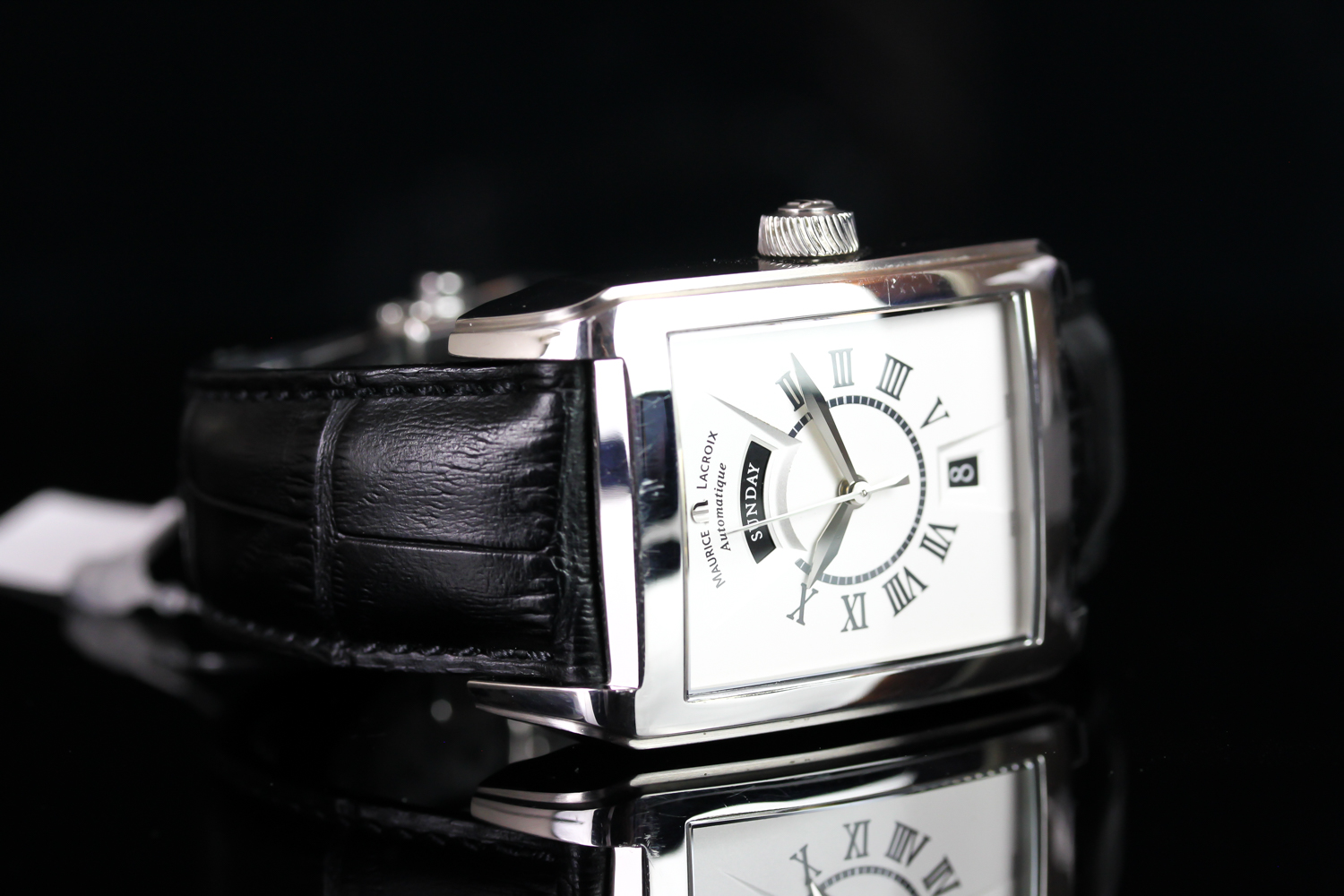 GENTLEMEN'S MAURICE LACROIX AQ19071, oblong, white dial with silver hands, black arabic markers, day - Image 2 of 5