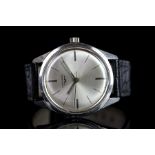 GENTLEMEN'S LONGINES VINTAGE WRISTWATCH CIRCA 1966 REF. 7624, circular silver brushed dial with