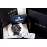 GENTLEMANS TAG HEUER SKELETON CARRERA CHRONOGRAPH,CAR2A91, round, black dial with silver hands,