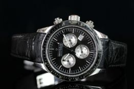 GENTLMANS DREYFUSS AND CO CHRONOGRAPH NO 1069, round, black dial with silver hands, silver baton