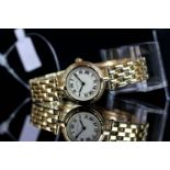 LADIES CARTIER COUGAR 18CT GOLD QUARTZ WRISTWATCH REF.1737, circular off white dial with black roman