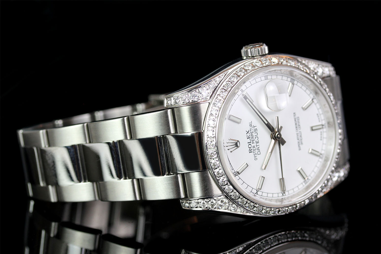 GENTLEMANS ROLEX OYSTER PERPETUAL DATEJUST MODEL 116200, SN M84....,DIAMOND SET BEZEL AND - Image 2 of 5