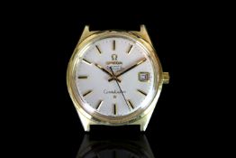 GENTLEMEN'S OMEGA CONSTELLATION 18ct GOLD WRISTWATCH, circular silver dial with gold and black