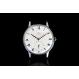 GENTLEMENS OMEGA OVERSIZE WRISTWATCH REF. 2318, circular off white dial with black roman numerals