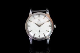 GENTLEMENS OMEGA SEAMASTER AUTOMATIC BUMPER HONEYCOMB WRISTWATCH REF. 2494, circular white honeycomb