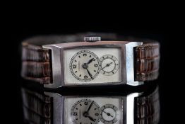 Vintage Longines Dual Dial Doctors Watch, rectangular silvered dial, circular dial with Arabic