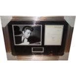 Cliff Richard, Letter signed by Cliff Richard. Professionally framed and mounted to museum standard.