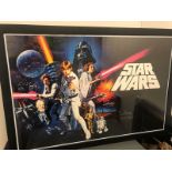 David Prowse original Darth Vader signed on replica star wars poster print.