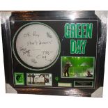 Green Day, Drum skin used by Tre Cool on the 21st Century Breakdown tour in 2010 at Wembley Stadium.
