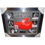 Henry Cooper, Boxing Glove signed by Sir Henry Cooper. Framed in a superb 3D Dome Presentation.