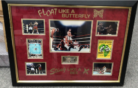 ALI V GEORGE FOREMAN SIGNED PHOTO FROM RUMBLE IN THERE JUNGLE