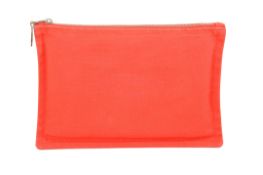 Hermes Yachting PM Hand Pouch, canvas coral coloured puch, W 220 x H 150 x D 8mm, Hermes Zip and