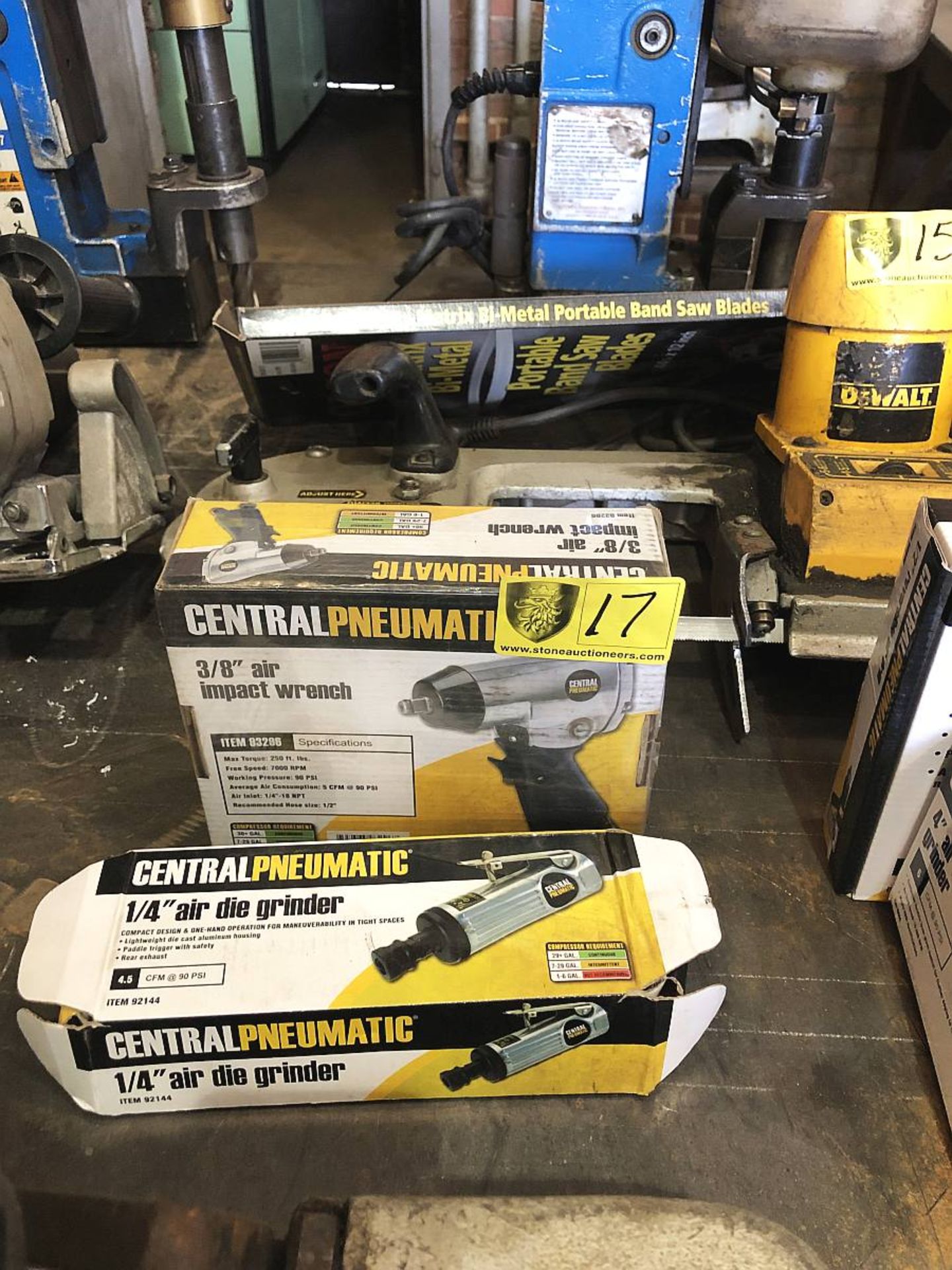 NEW Central Pneumatic Tools including: 3/8" Air Impact & 1/4" Air Die Grinder