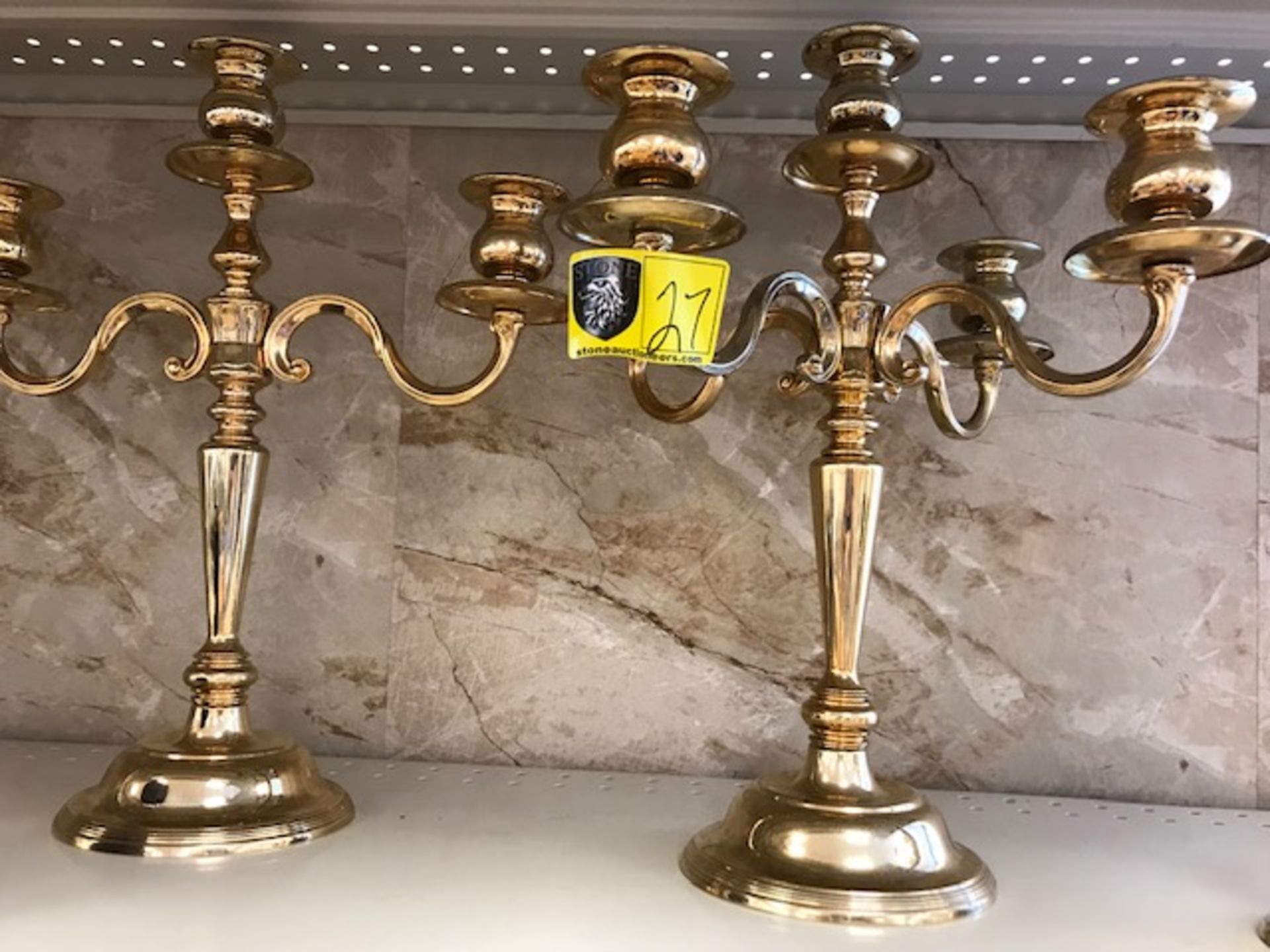 Gold Candelabra 14.5" 3-Lite (1) & 5-Lite (1)