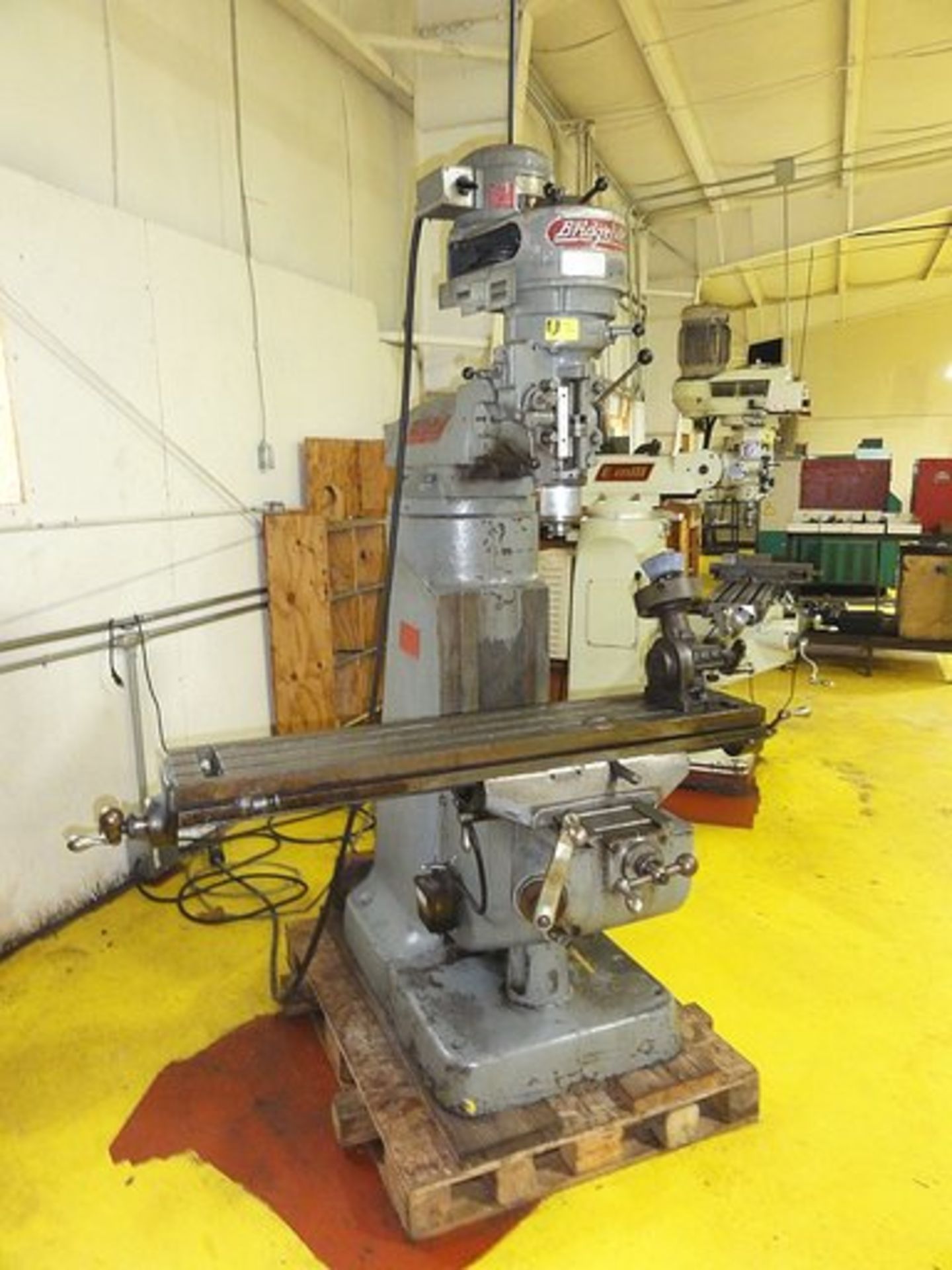 Bridgeport Vertical Milling Machine, 9" x 48" Table, Chrome Hard Ways, w/ Indexing Head, SN 212674 - Image 2 of 2