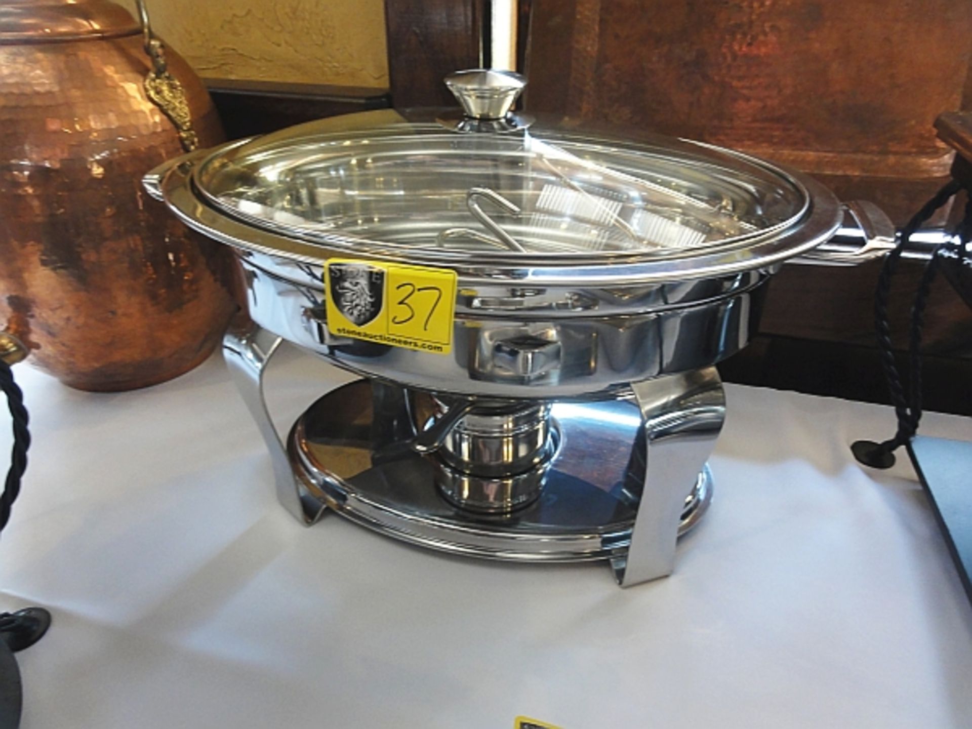 CHAFER, STAINLESS w/ GLASS TOP, 4.2 QT