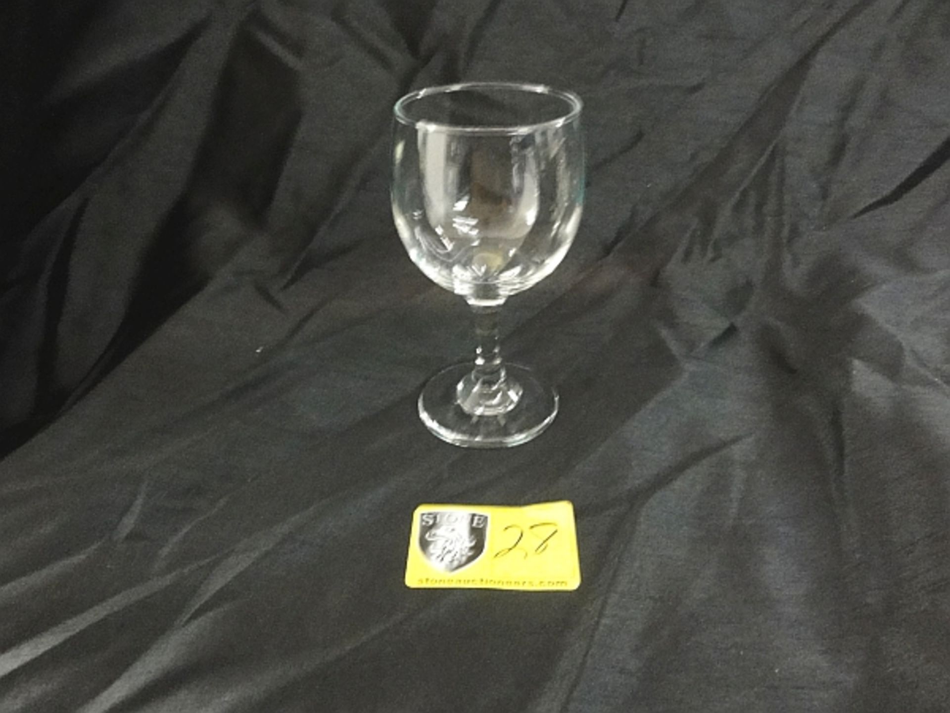 LOT OF 222 WINE GLASS- LOT COMES IN 9 CRATES BILLED @ $15 EA